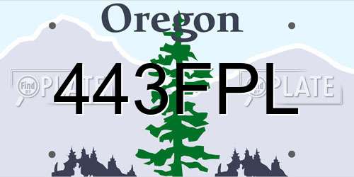 443FPL Oregon License Plate