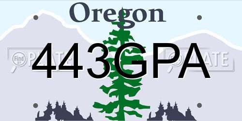443GPA Oregon License Plate