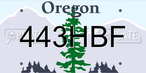 443HBF Oregon License Plate