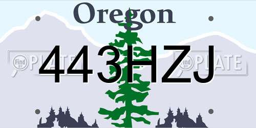 443HZJ Oregon License Plate
