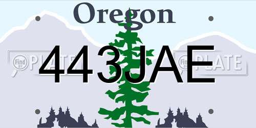 443JAE Oregon License Plate