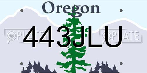 443JLU Oregon License Plate