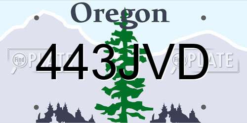 443JVD Oregon License Plate
