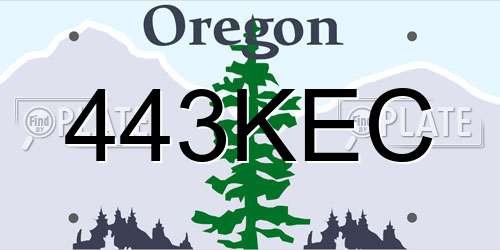 443KEC Oregon License Plate