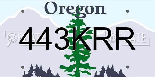 443KRR Oregon License Plate