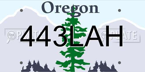 443LAH Oregon License Plate
