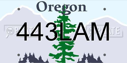 443LAM Oregon License Plate