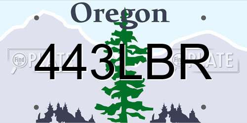 443LBR Oregon License Plate
