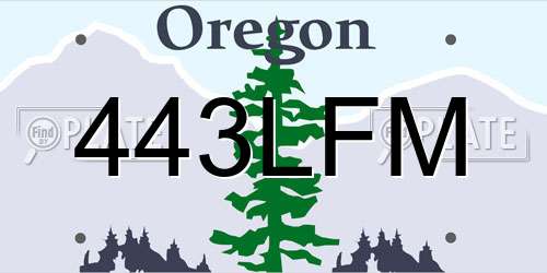 443LFM Oregon License Plate