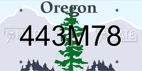 443M78 Oregon License Plate