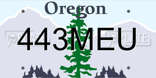 443MEU Oregon License Plate