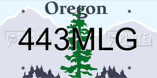 443MLG Oregon License Plate