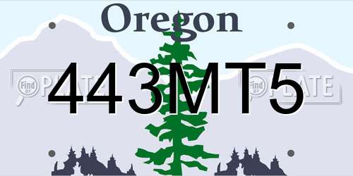 443MT5 Oregon License Plate