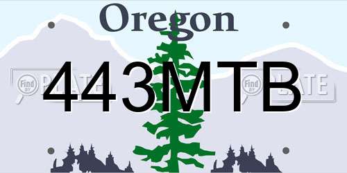443MTB Oregon License Plate