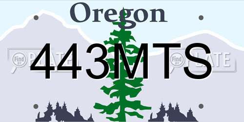 443MTS Oregon License Plate