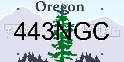 443NGC Oregon License Plate