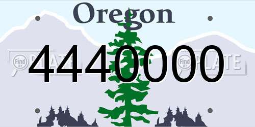 4440000 Oregon License Plate