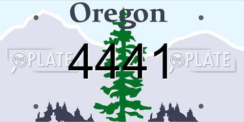 4441 Oregon License Plate