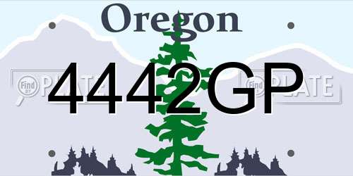 4442GP Oregon License Plate