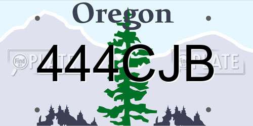 444CJB Oregon License Plate