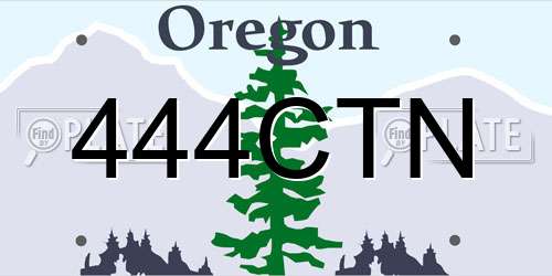 444CTN Oregon License Plate
