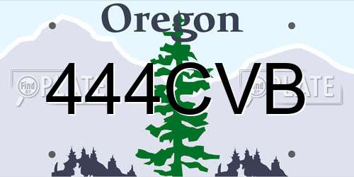 444CVB Oregon License Plate