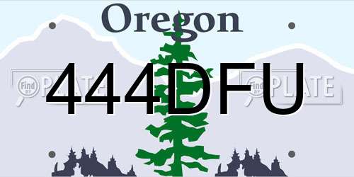 444DFU Oregon License Plate