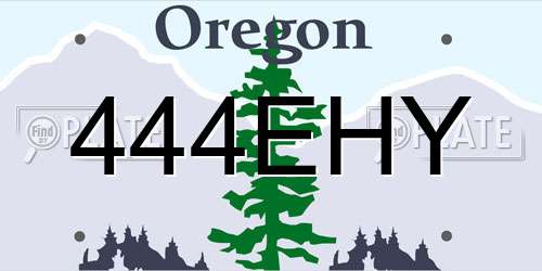 444EHY Oregon License Plate