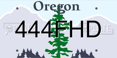 444FHD Oregon License Plate