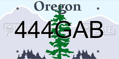 444GAB Oregon License Plate