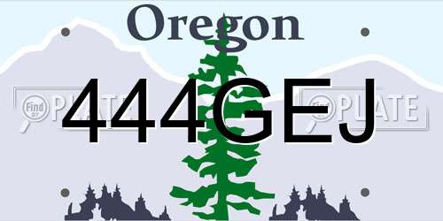 444GEJ Oregon License Plate