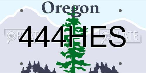 444HES Oregon License Plate