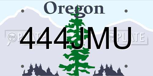 444JMU Oregon License Plate