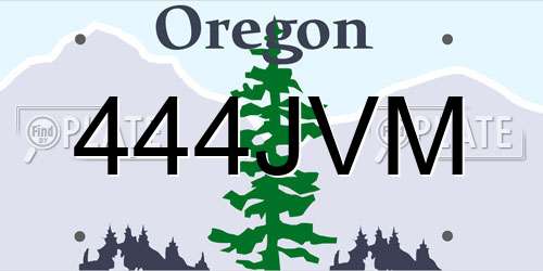 444JVM Oregon License Plate