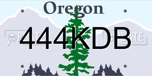 444KDB Oregon License Plate