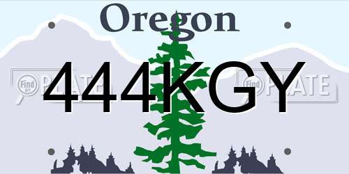 444KGY Oregon License Plate