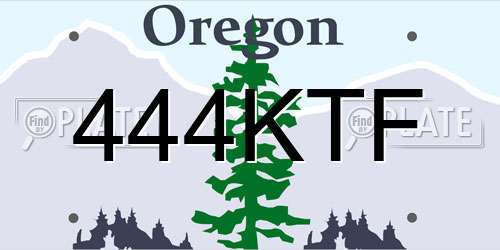 444KTF Oregon License Plate