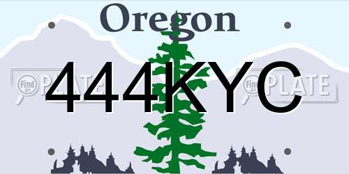 444KYC Oregon License Plate