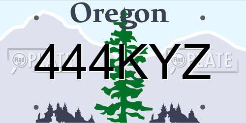 444KYZ Oregon License Plate