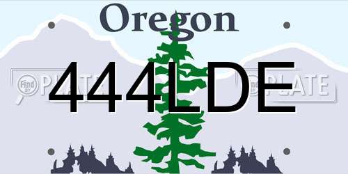 444LDE Oregon License Plate