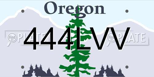 444LVV Oregon License Plate