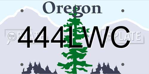 444LWC Oregon License Plate