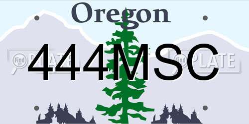 444MSC Oregon License Plate
