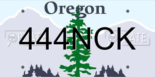 444NCK Oregon License Plate