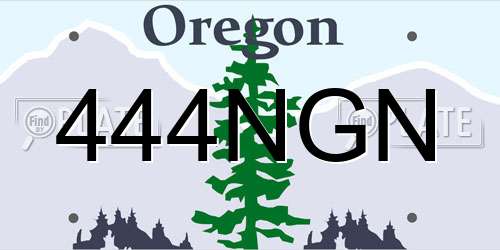 444NGN Oregon License Plate
