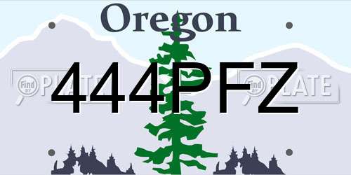 444PFZ Oregon License Plate