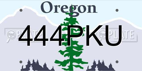 444PKU Oregon License Plate