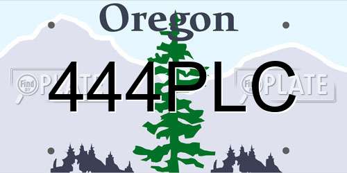 444PLC Oregon License Plate