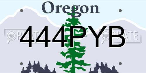 444PYB Oregon License Plate