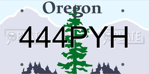444PYH Oregon License Plate